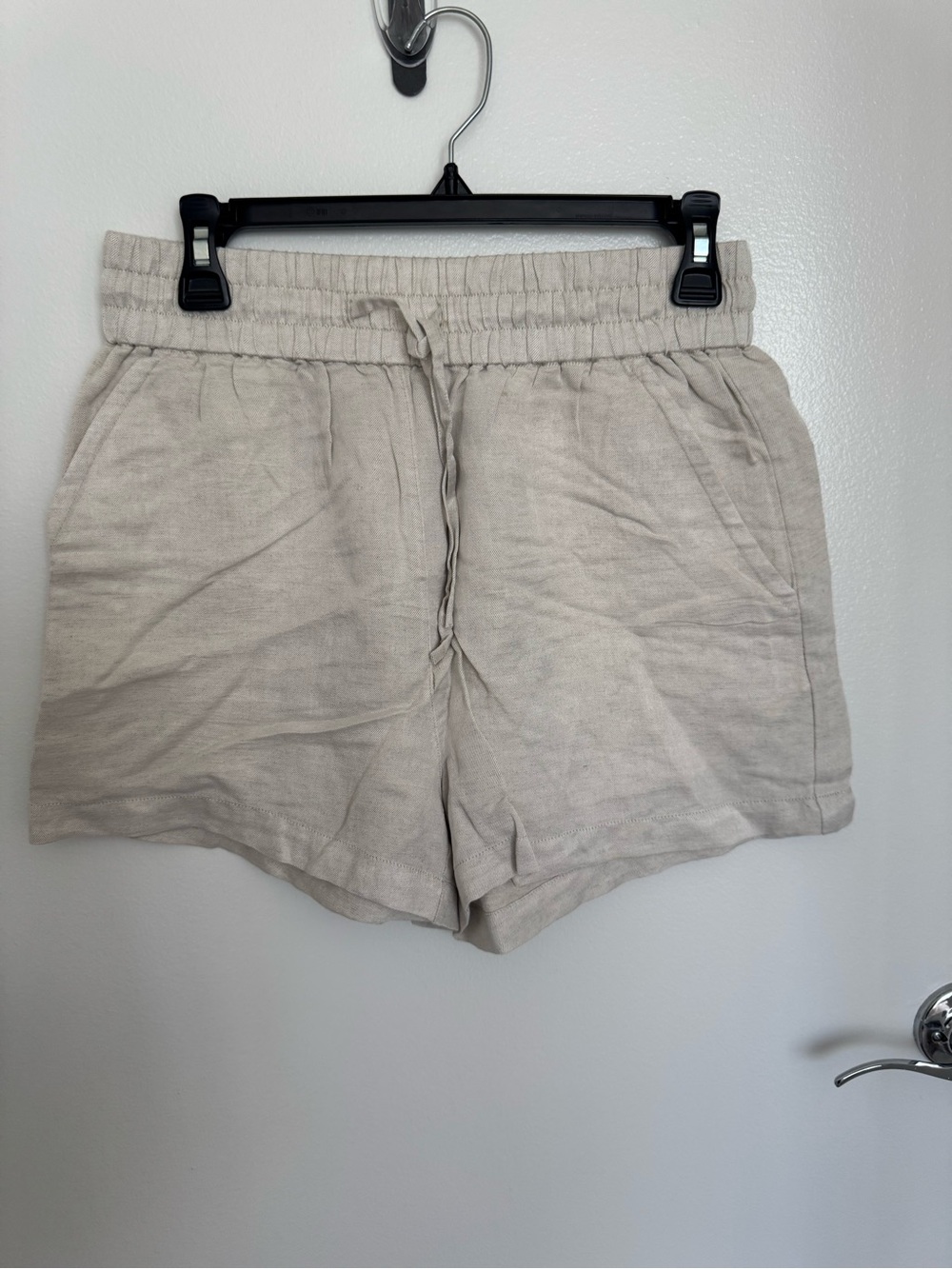 & Other Stories Neutral Linen-Blend Drawstring Shorts